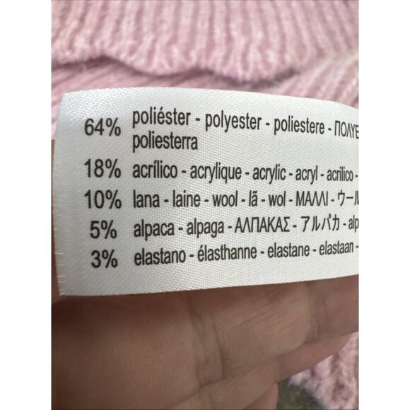 Zara Women's S Sweater Vest Pink Multi Pastel Touch Wool & Alpaca EUC - Picture 8 of 10